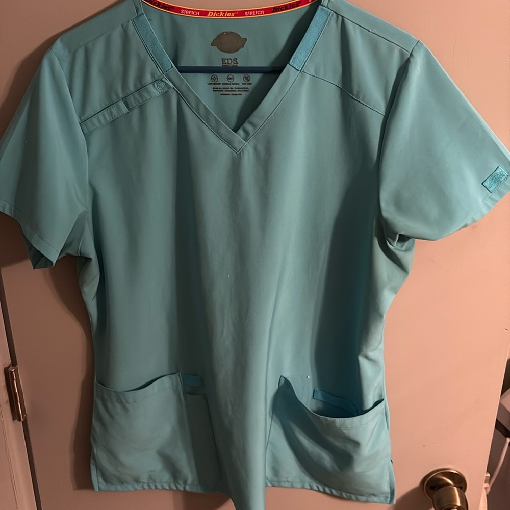 Teal scrub top for women Size large